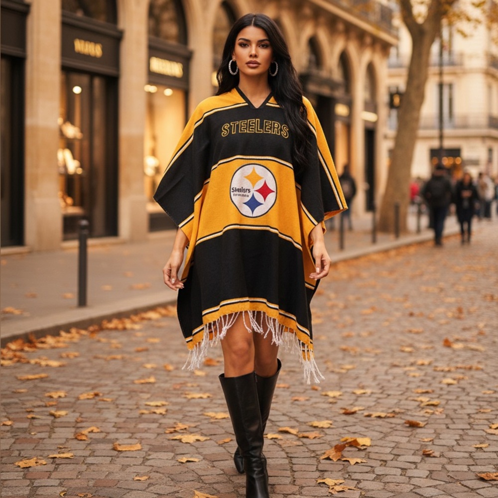 Steelers Poncho with Logo NEW